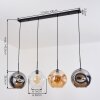 Ripoll Hanglamp, Kogellampje, Hanglamp Amber, Duidelijk, Rookkleurig, 4-lichts