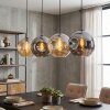 Ripoll Hanglamp, Kogellampje, Hanglamp Amber, Rookkleurig, 4-lichts
