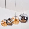 Ripoll Hanglamp, Kogellampje, Hanglamp Amber, Rookkleurig, 4-lichts