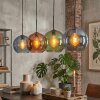 Koyoto Hanglamp, Kogellampje, Hanglamp Blauw, Groen, Koperkleurig, 4-lichts