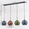 Koyoto Hanglamp, Kogellampje, Hanglamp Blauw, Groen, Koperkleurig, 4-lichts