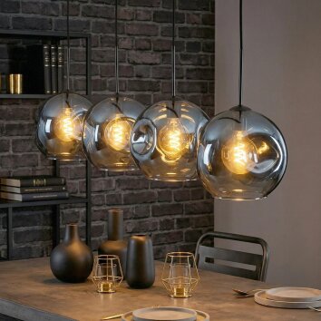 Ripoll Hanglamp, Kogellampje, Hanglamp Blauw, 4-lichts