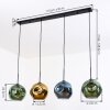 Ripoll Hanglamp, Kogellampje, Hanglamp Blauw, Goud, Groen, 4-lichts