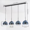 Koyoto Hanglamp, Kogellampje, Hanglamp Blauw, Duidelijk, 4-lichts