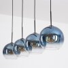 Koyoto Hanglamp, Kogellampje, Hanglamp Blauw, Duidelijk, 4-lichts