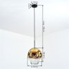 Ripoll Hanglamp, Kogellampje, Hanglamp Goud, Duidelijk, 1-licht
