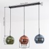 Koyoto Hanglamp, Kogellampje, Hanglamp Blauw, Groen, Koperkleurig, 3-lichts