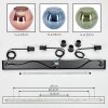 Koyoto Hanglamp, Kogellampje, Hanglamp Blauw, Groen, Koperkleurig, 3-lichts