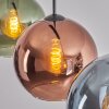 Koyoto Hanglamp, Kogellampje, Hanglamp Blauw, Groen, Koperkleurig, 3-lichts