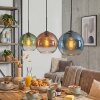 Koyoto Hanglamp, Kogellampje, Hanglamp Blauw, Groen, Duidelijk, Koperkleurig, 3-lichts