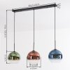 Koyoto Hanglamp, Kogellampje, Hanglamp Blauw, Groen, Duidelijk, Koperkleurig, 3-lichts