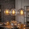 Koyoto Hanglamp, Kogellampje, Hanglamp 30 cm Amber, Duidelijk, Rookkleurig, 3-lichts