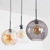 Koyoto Hanglamp, Kogellampje, Hanglamp 30 cm Amber, Duidelijk, Rookkleurig, 3-lichts