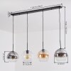 Koyoto Hanglamp, Kogellampje, Hanglamp Amber, Duidelijk, Rookkleurig, 4-lichts