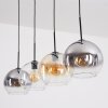 Koyoto Hanglamp, Kogellampje, Hanglamp Amber, Duidelijk, Rookkleurig, 4-lichts