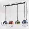 Koyoto Hanglamp, Kogellampje, Hanglamp Blauw, Groen, Duidelijk, Koperkleurig, 4-lichts