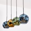 Ripoll Hanglamp, Kogellampje, Hanglamp Blauw, Goud, Groen, 4-lichts