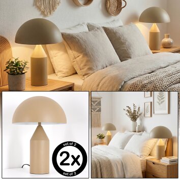 Rilon Tafellamp Zandkleurig, 2-lichts