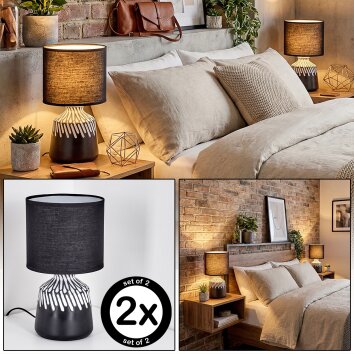 Mirvel Tafellamp Zwart, Wit, 1-licht