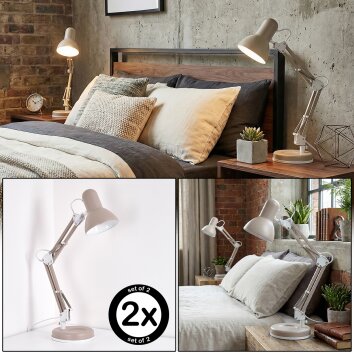 Nurmasuando Bureaulamp, Tafellamp LED Zandkleurig, Wit, 1-licht