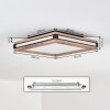 Lucera Plafondlamp, Paneel LED houtlook, Zwart, 1-licht