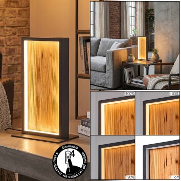 Gerin Tafellamp LED Natuurlijke kleuren, Zwart, 1-licht