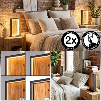 Gerin Tafellamp LED Natuurlijke kleuren, Zwart, 1-licht