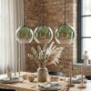 Koyoto Hanglamp, Kogellampje, Hanglamp Groen, Duidelijk, 3-lichts