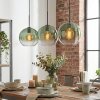 Koyoto Hanglamp, Kogellampje, Hanglamp Groen, Duidelijk, 3-lichts