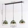 Koyoto Hanglamp, Kogellampje, Hanglamp Groen, Duidelijk, 3-lichts