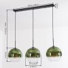 Koyoto Hanglamp, Kogellampje, Hanglamp Groen, Duidelijk, 3-lichts