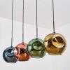 Ripoll Hanglamp, Kogellampje, Hanglamp Blauw, Goud, Groen, Koperkleurig, 4-lichts