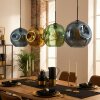 Ripoll Hanglamp, Kogellampje, Hanglamp Blauw, Goud, Groen, 4-lichts