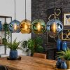 Ripoll Hanglamp, Kogellampje, Hanglamp Blauw, Goud, Groen, 4-lichts