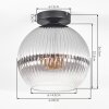 Koyoto Plafondlamp, Kogellampje 25 cm Duidelijk, Rookkleurig, 1-licht