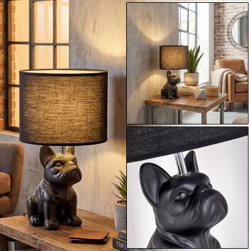 Harol Tafellamp Chroom, Zwart, 1-licht