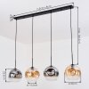 Ripoll Hanglamp, Kogellampje, Hanglamp Amber, Duidelijk, Rookkleurig, 4-lichts