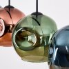 Ripoll Hanglamp, Kogellampje, Hanglamp Blauw, Groen, Koperkleurig, 4-lichts