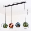 Ripoll Hanglamp, Kogellampje, Hanglamp Blauw, Groen, Koperkleurig, 4-lichts