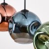 Ripoll Hanglamp, Kogellampje, Hanglamp Blauw, Groen, Koperkleurig, 4-lichts