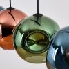 Ripoll Hanglamp, Kogellampje, Hanglamp Blauw, Groen, Koperkleurig, 4-lichts