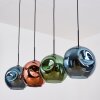 Ripoll Hanglamp, Kogellampje, Hanglamp Blauw, Groen, Koperkleurig, 4-lichts
