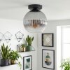 Koyoto Plafondlamp, Kogellampje 20 cm Duidelijk, Rookkleurig, 1-licht