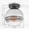 Koyoto Plafondlamp, Kogellampje 20 cm Duidelijk, Rookkleurig, 1-licht