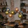 Gastor Hanglamp, Kogellampje, Hanglamp Blauw, Groen, Koperkleurig, 8-lichts