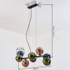 Gastor Hanglamp, Kogellampje, Hanglamp Blauw, Groen, Koperkleurig, 8-lichts