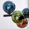 Gastor Hanglamp, Kogellampje, Hanglamp Blauw, Groen, Koperkleurig, 8-lichts