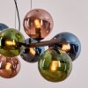 Gastor Hanglamp, Kogellampje, Hanglamp Blauw, Groen, Koperkleurig, 8-lichts