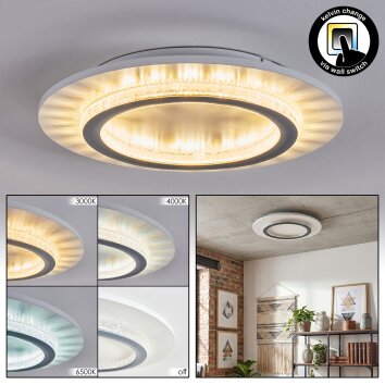 Lidor Plafondlamp LED Grijs, Wit, 1-licht