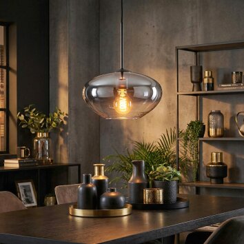 Mertola Hanglamp, Hanglamp Duidelijk, Rookkleurig, 1-licht